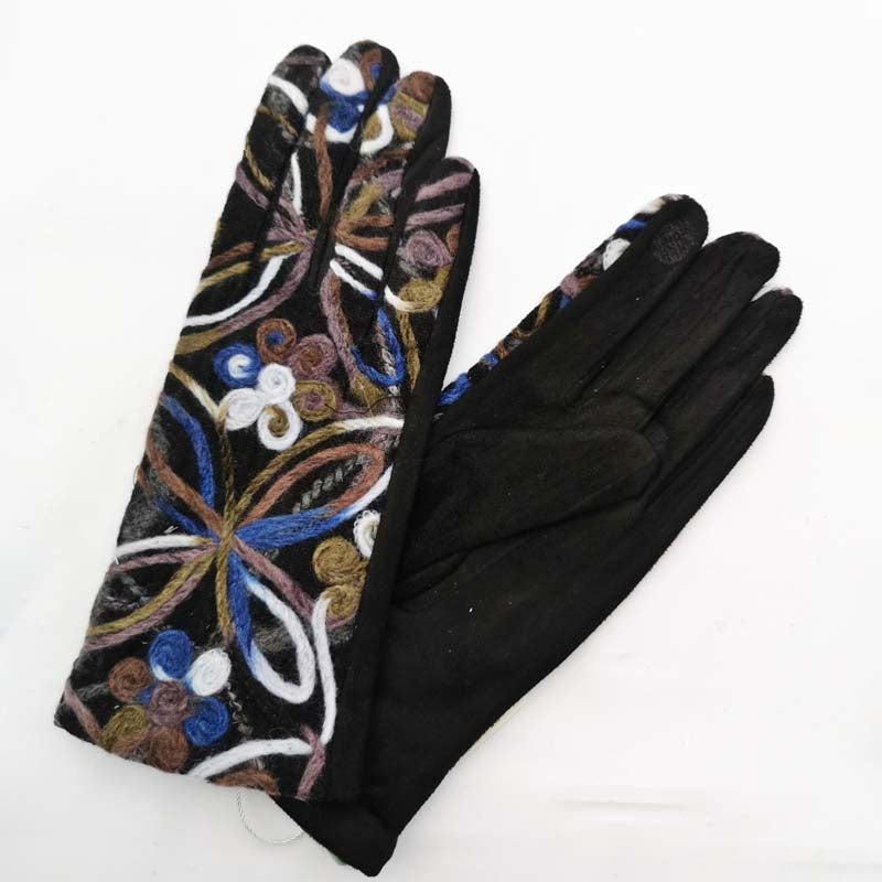 Ciepłe rękawiczki w stylu etnicznym