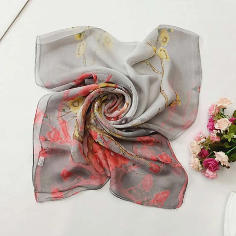 Vintage Tørklæde Med Blomsterprint