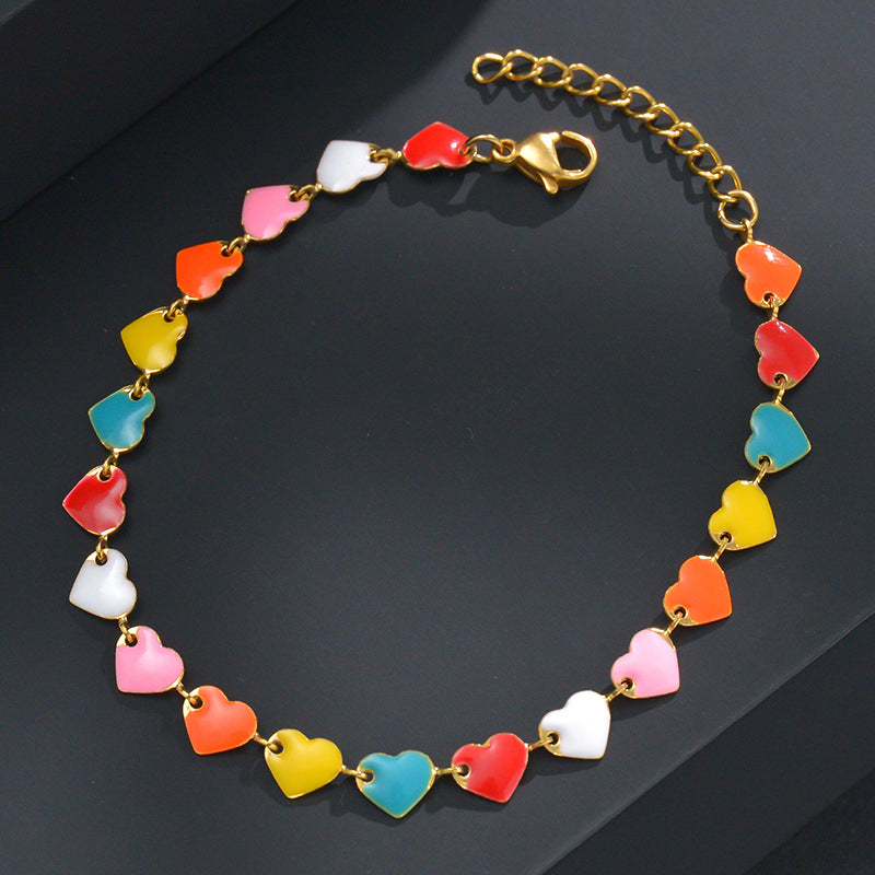 Bohemian Colourful Heart Bracelet