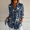 Vintage Leaf Print Blouse