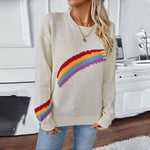 Casual Rainbow Knit Sweater