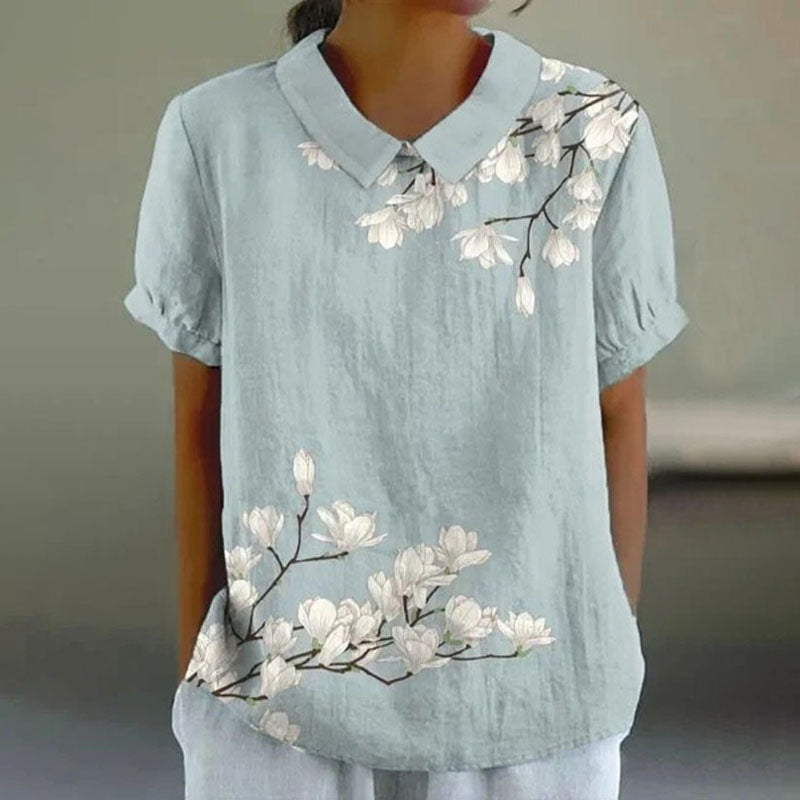 Vintage Bluse Med Blomsterprint
