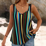 Vintage Colourful Striped Tank Top
