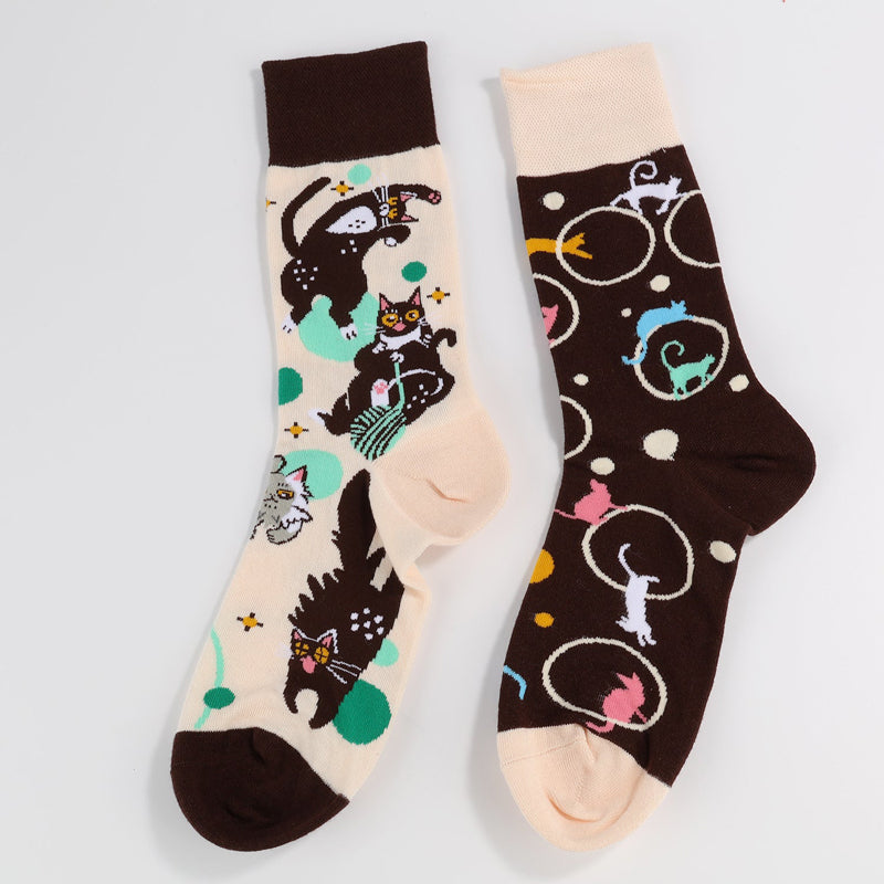 Asymmetrical Animal Print Socks