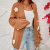 3D Flower Decorated Casual Cardigan