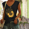 【100% Cotton】Cat Paw And Daisy Print Tank Top
