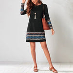 Casual Printed Patchwork Dress