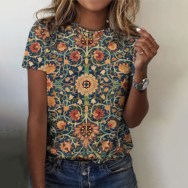 Vintage Etnisk T-Skjorte