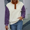 Casual Patchwork Plush Sweater