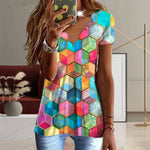 Fargerik Geometrisk T-Skjorte