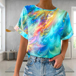Farverig T-Shirt Med Abstrakt Tryk