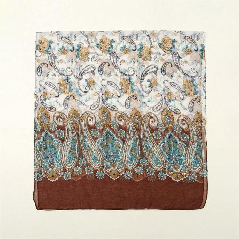 Vintage tørklæde med blomsterprint