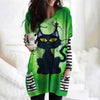 Drukuj kota Halloweenowa sukienka koszuli