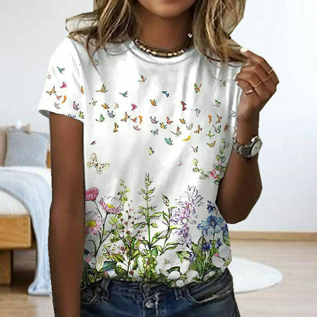 Kwiatowy kwiecisty koszulka z nadrukiem
