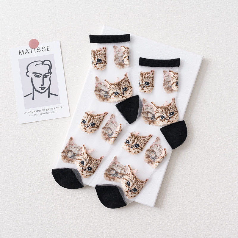 Cat Print Breathable Socks