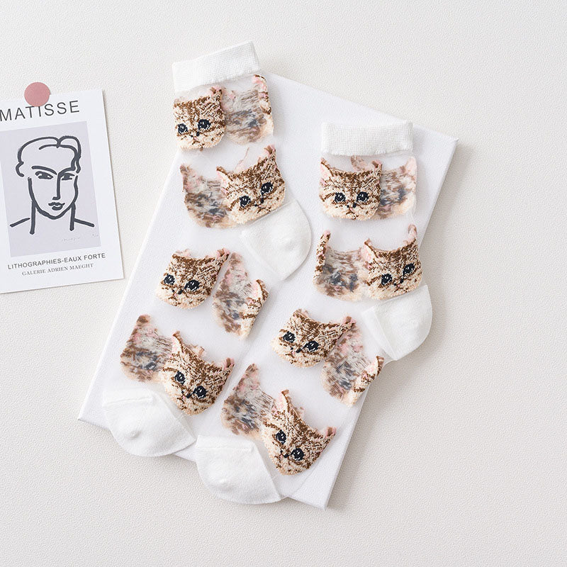 Cat Print Breathable Socks