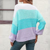 Casual Colour Block Knit Sweater