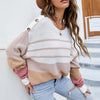 Casual Patchwork Striped Sweater