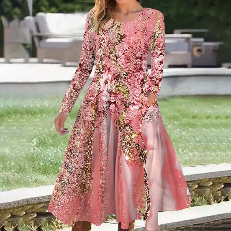 Blomsterprint Gradient Dress