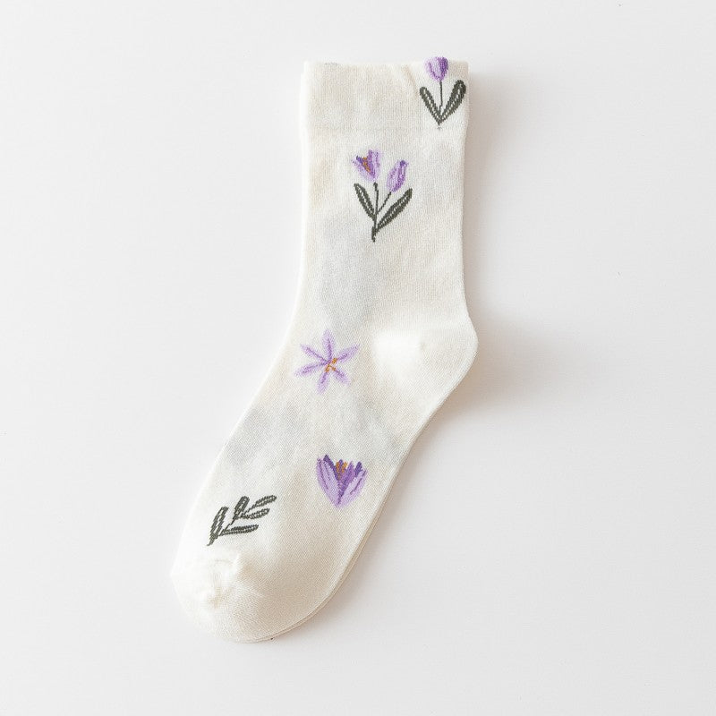 Afslappede blomster sokker