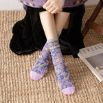 Vintage blomster jacquard sokker
