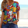 Kreativ Fargerik T-Skjorte Med Kattetrykk