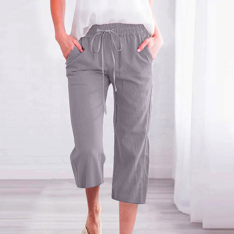 【Bawełniane i lniane】 Condytualne spodnie kolorowe