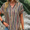 Vintage Casual Striped Blouse