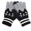 Cat Print Warm Gloves