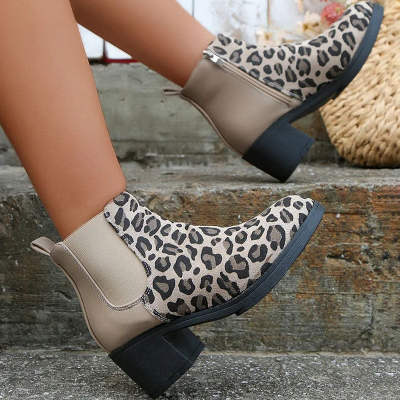 Vintage leopard print støvler