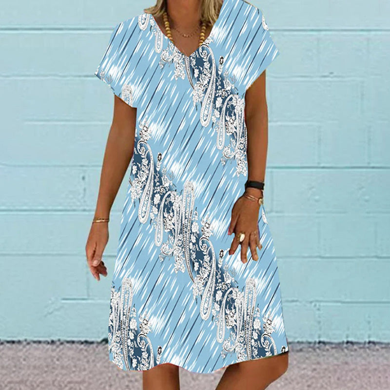 Abstract Print Casual Dress