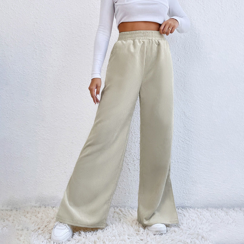 Casualowe spodnie w jednolitym kolorze