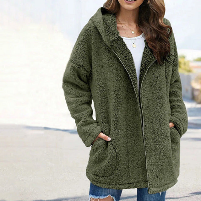 Loose Hooded Warm Coat