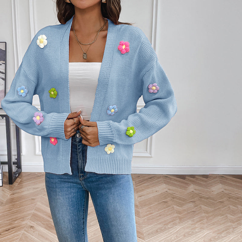 3D Floral Knitted Cardigan