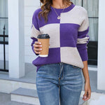 Casual Plaid Knit Sweater