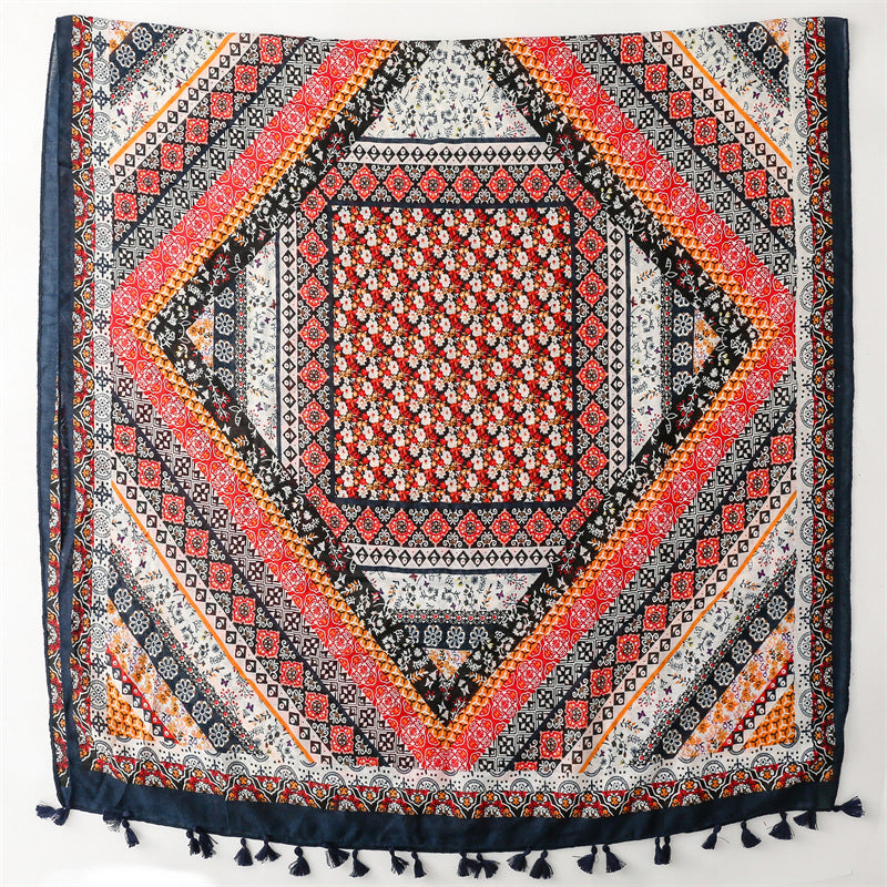 Vintage etnisk tryk tørklæde