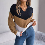 Colour Block Knit Sweater