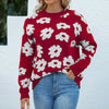 Casual Floral Knit Sweater