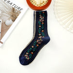 Pack Of 5 Pairs Of Floral Embroidered Socks