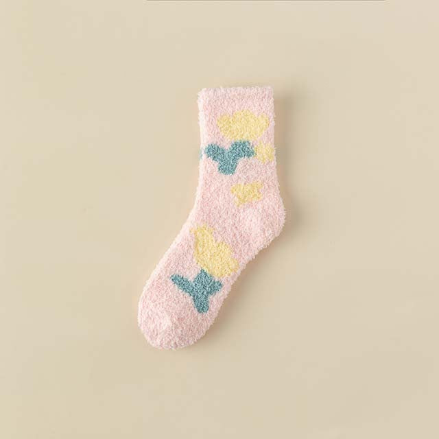 Warm Plush Floral Socks
