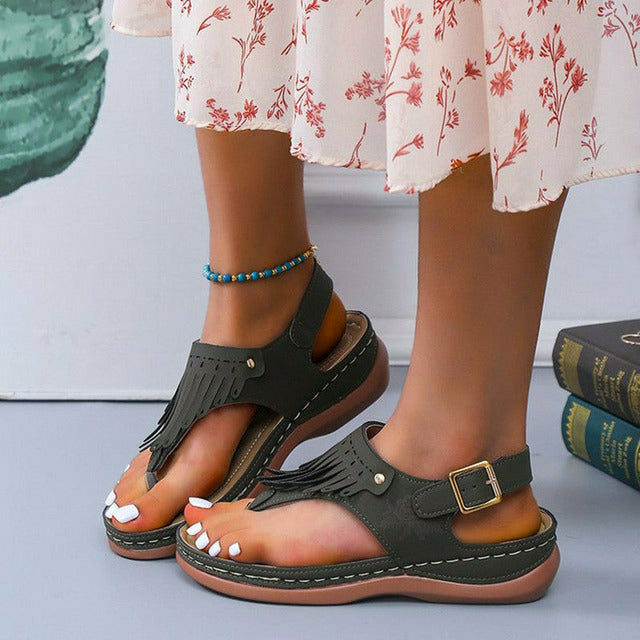 Vintage swobodne sandały frędzla
