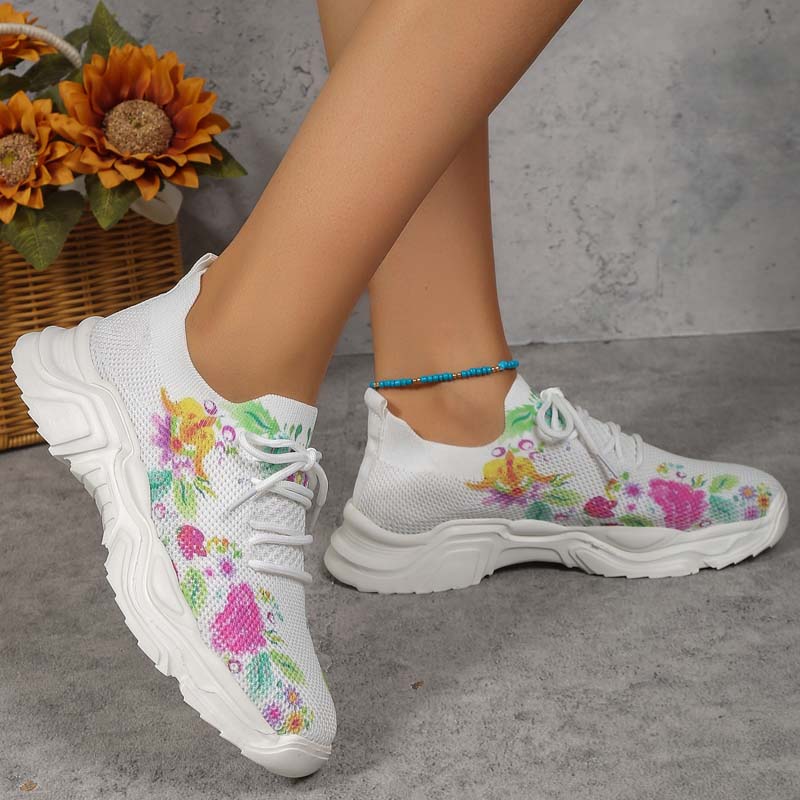 Blomsterprint afslappet sneakers