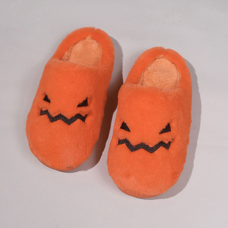 Halloween Pumpkin Plush Slippers