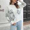 Cat Print Knit Sweater