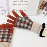 Vintage rutiga varma handskar