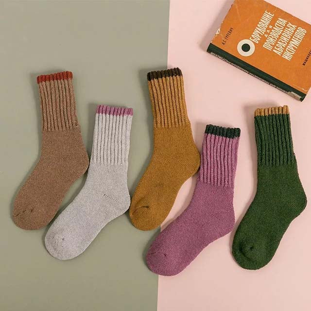 Pakke med 5 par varme sokker