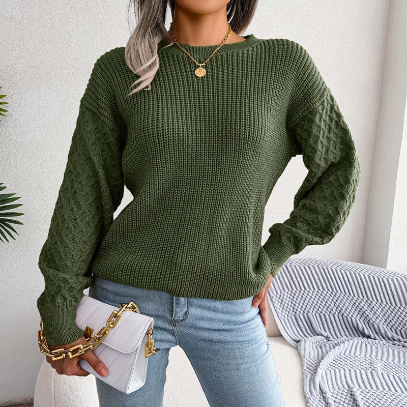 Uformell solidfarge strikket genser
