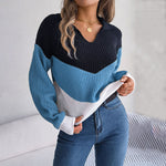 Fargeblokk strikket genser