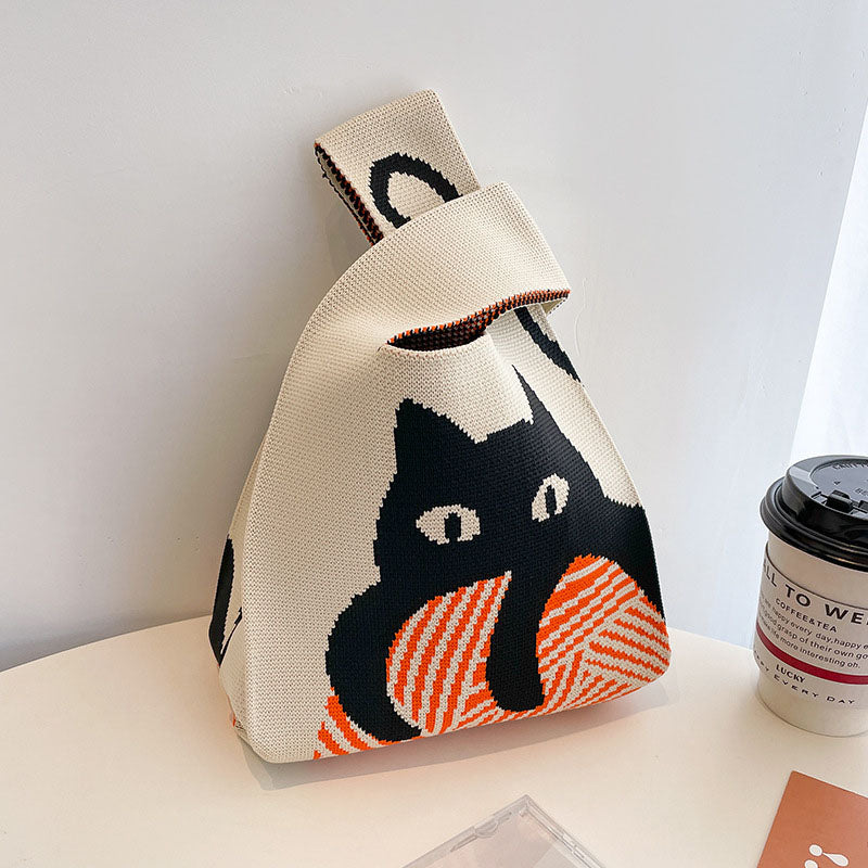 Kreativ kattemønster håndtaske