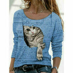Sød T-Shirt Med Katteprint